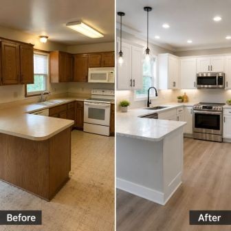 Before and after kitchen remodel in Brevard County Florida