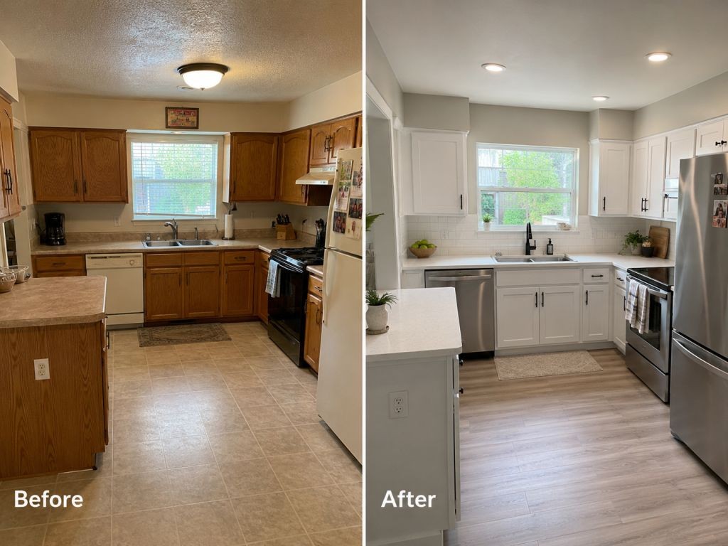 Before and after kitchen remodel in Miami Florida