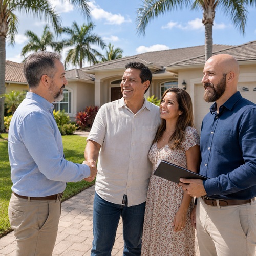 Michael Ligon and David Ligon with a happy couple in Brevard County Florida